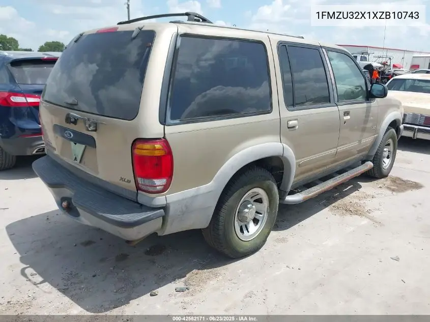 1999 Ford Explorer Xl/Xlt VIN: 1FMZU32X1XZB10743 Lot: 42562171