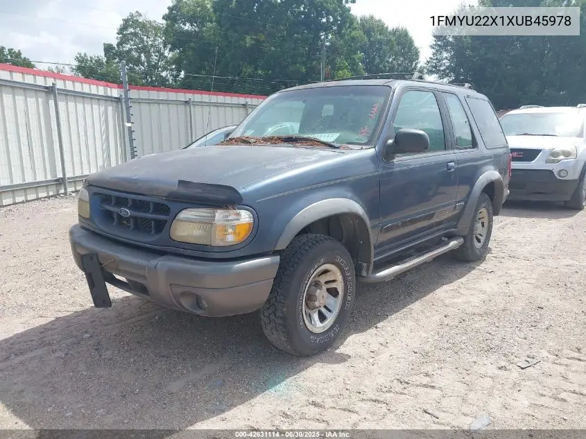 1999 Ford Explorer Sport VIN: 1FMYU22X1XUB45978 Lot: 42631114
