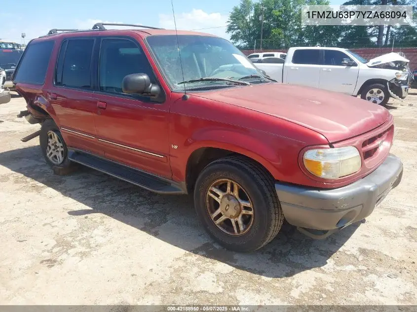 2000 Ford Explorer Xlt VIN: 1FMZU63P7YZA68094 Lot: 42188950