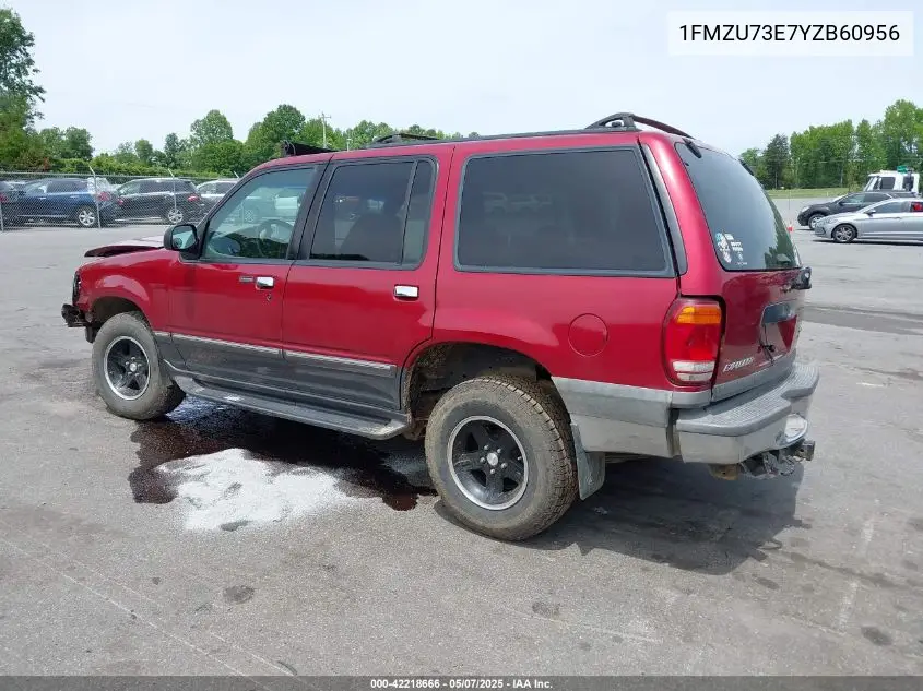 2000 Ford Explorer Xlt VIN: 1FMZU73E7YZB60956 Lot: 42218666