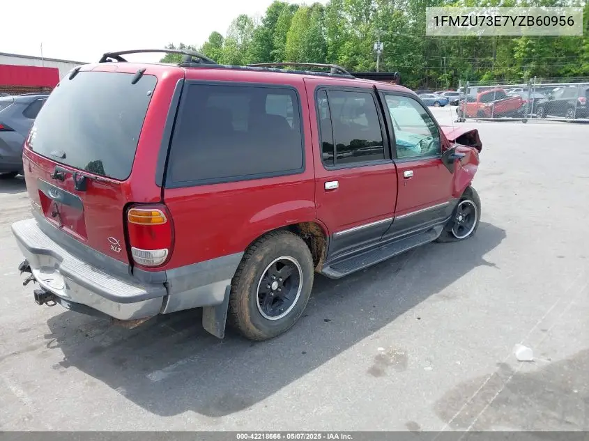 2000 Ford Explorer Xlt VIN: 1FMZU73E7YZB60956 Lot: 42218666