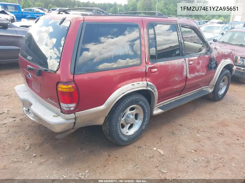 2000 Ford Explorer Eddie Bauer VIN: 1FMZU74E1YZA95651 Lot: 42255311
