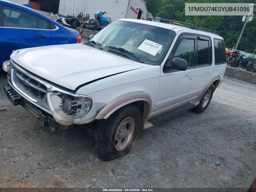 2000 Ford Explorer Eddie Bauer VIN: 1FMDU74E0YUB41056 Lot: 42258224