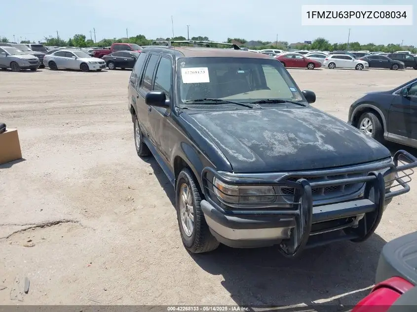 2000 Ford Explorer Xlt VIN: 1FMZU63P0YZC08034 Lot: 42268133