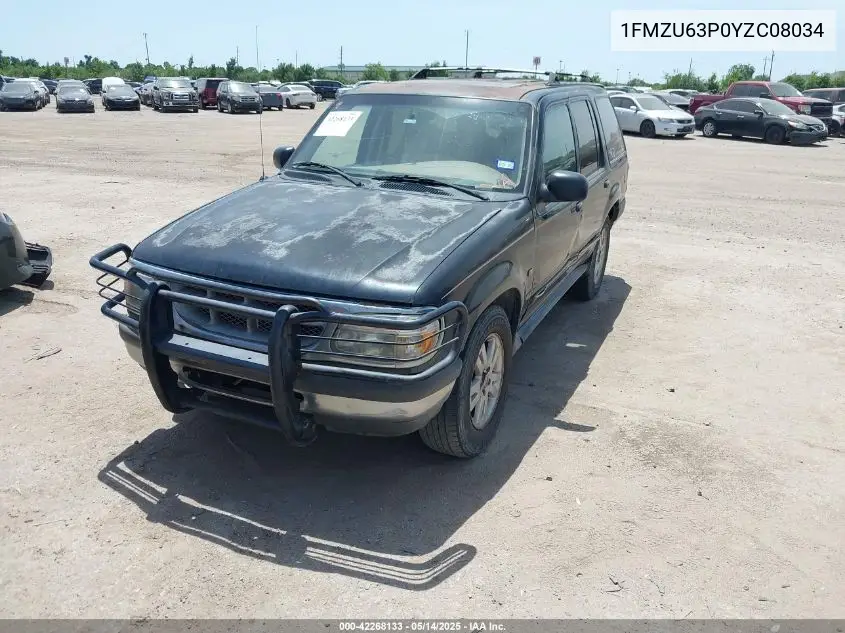 2000 Ford Explorer Xlt VIN: 1FMZU63P0YZC08034 Lot: 42268133