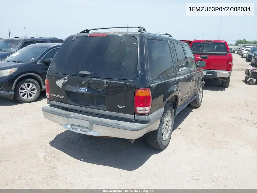 2000 Ford Explorer Xlt VIN: 1FMZU63P0YZC08034 Lot: 42268133