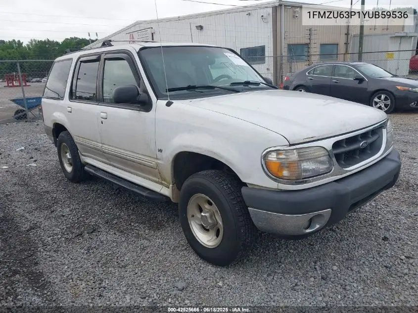 2000 Ford Explorer Xlt VIN: 1FMZU63P1YUB59536 Lot: 42525666
