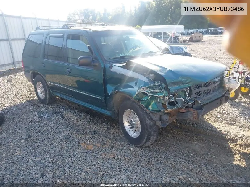 2000 Ford Explorer Xls VIN: 1FMZU62X3YUB73486 Lot: 42542833