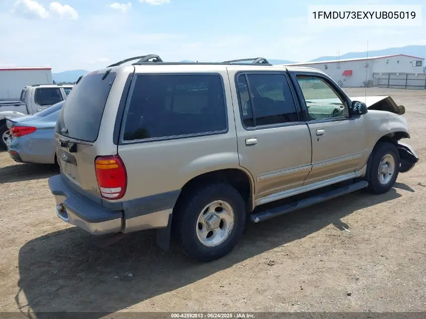 2000 Ford Explorer Xlt VIN: 1FMDU73EXYUB05019 Lot: 42592813