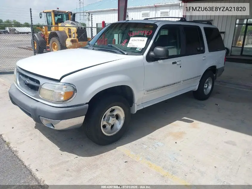 2000 Ford Explorer Xlt VIN: 1FMZU63E8YZA21820 Lot: 42619468