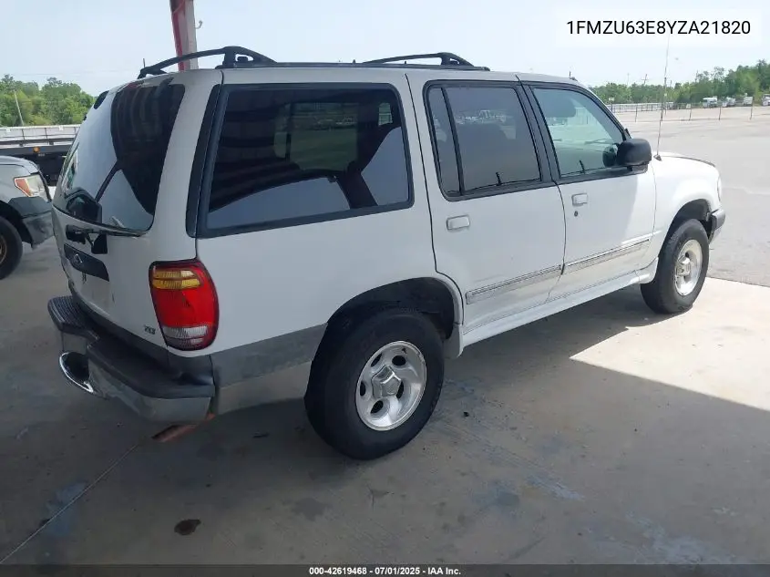 2000 Ford Explorer Xlt VIN: 1FMZU63E8YZA21820 Lot: 42619468