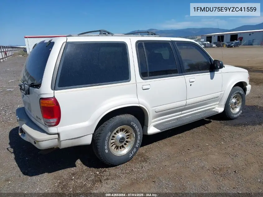 2000 Ford Explorer Limited VIN: 1FMDU75E9YZC41559 Lot: 42653084