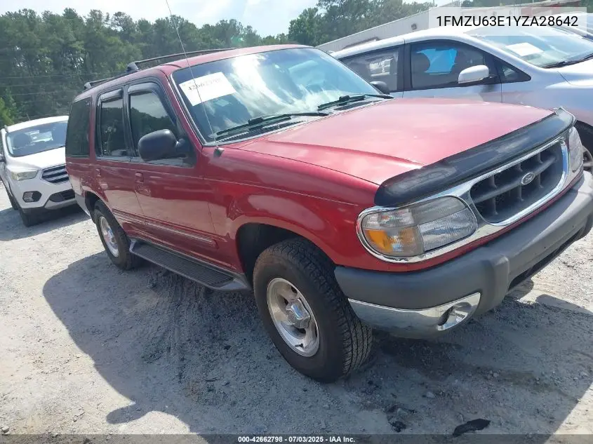 2000 Ford Explorer Xlt VIN: 1FMZU63E1YZA28642 Lot: 42662798