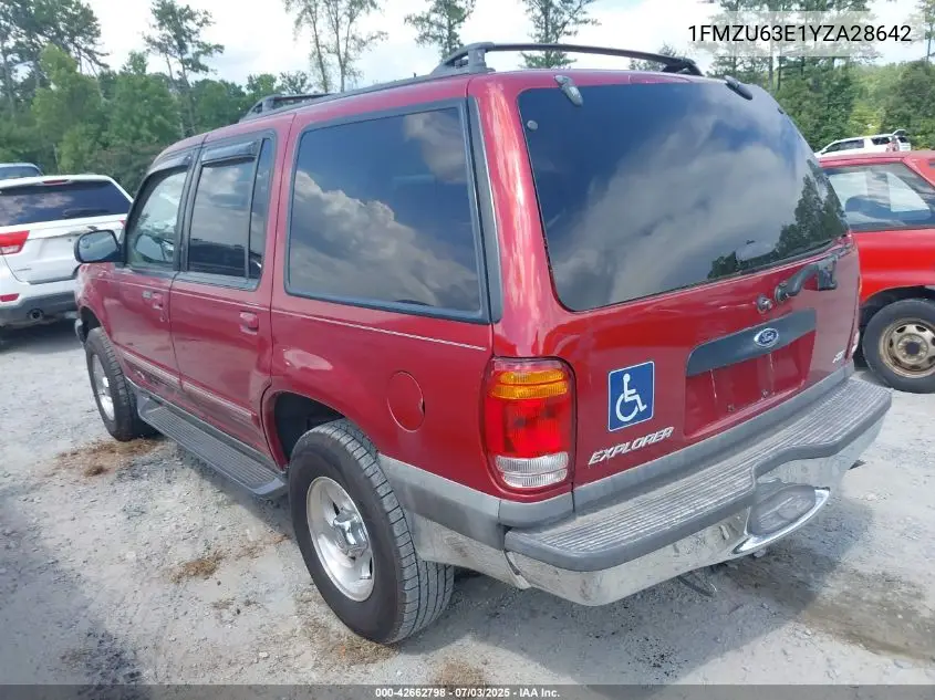 2000 Ford Explorer Xlt VIN: 1FMZU63E1YZA28642 Lot: 42662798