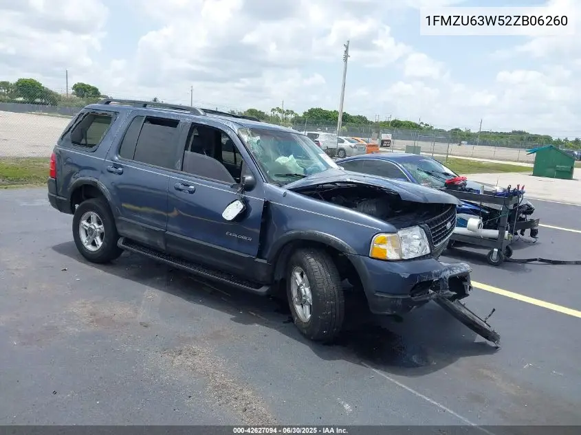 2002 Ford Explorer Xlt VIN: 1FMZU63W52ZB06260 Lot: 42627094