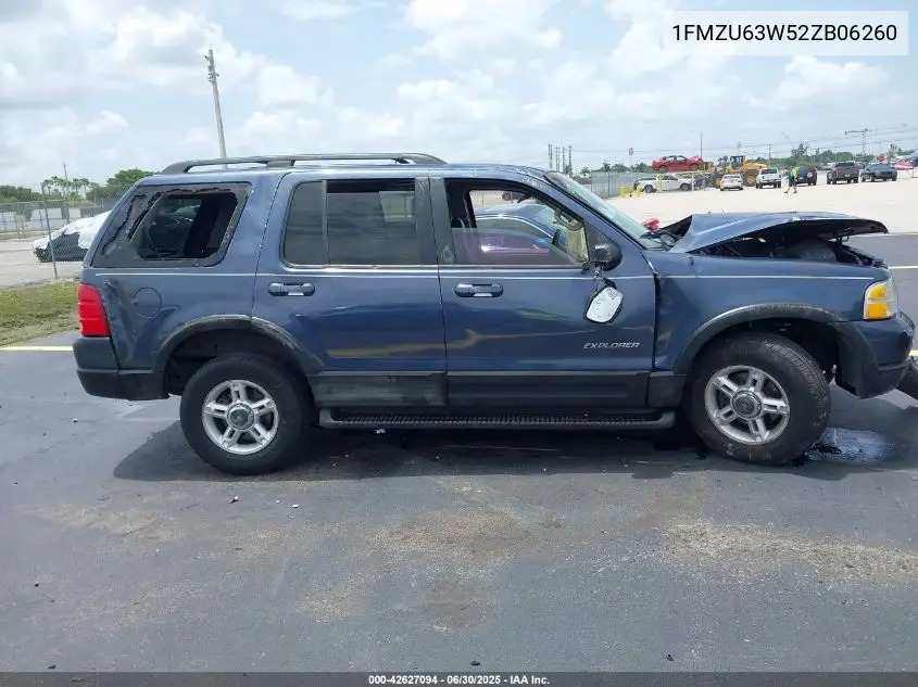 2002 Ford Explorer Xlt VIN: 1FMZU63W52ZB06260 Lot: 42627094