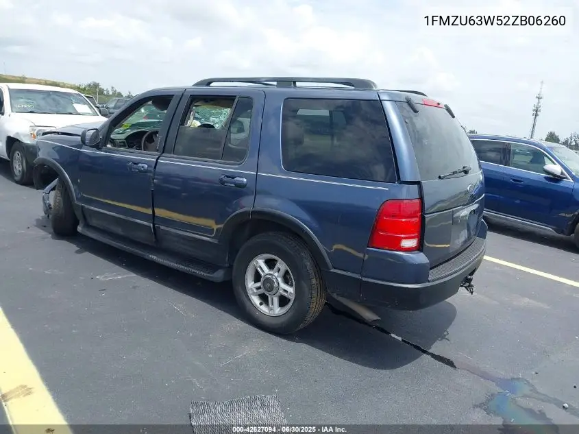 2002 Ford Explorer Xlt VIN: 1FMZU63W52ZB06260 Lot: 42627094