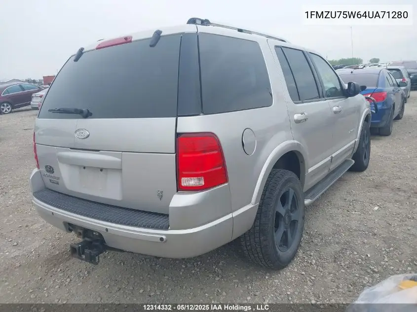 2004 Ford Explorer Limited VIN: 1FMZU75W64UA71280 Lot: 12314332
