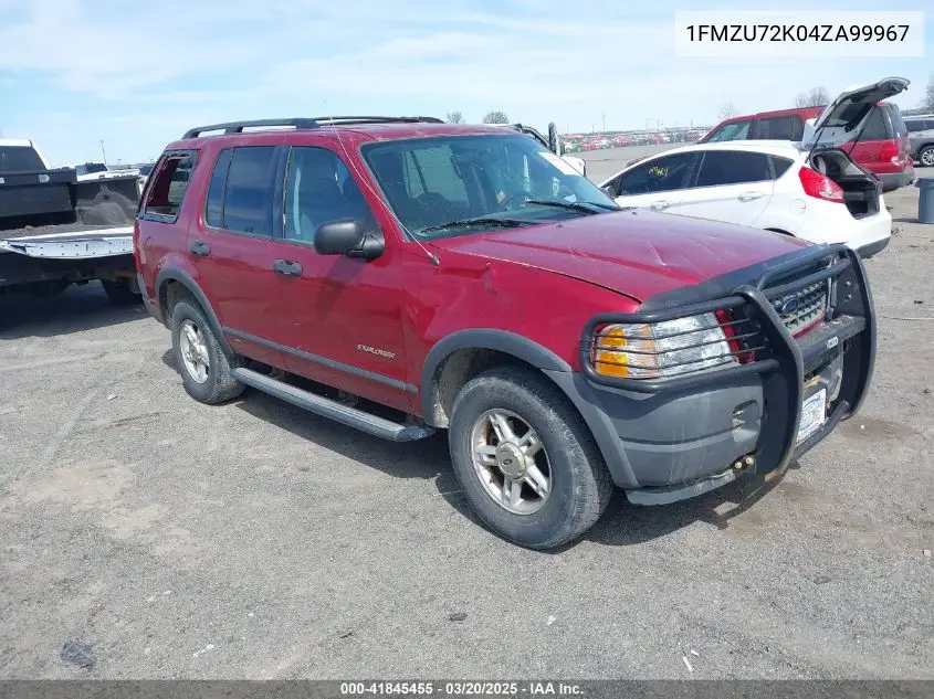 2004 Ford Explorer Xls VIN: 1FMZU72K04ZA99967 Lot: 41845455