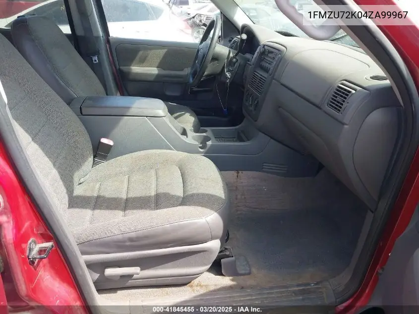 2004 Ford Explorer Xls VIN: 1FMZU72K04ZA99967 Lot: 41845455