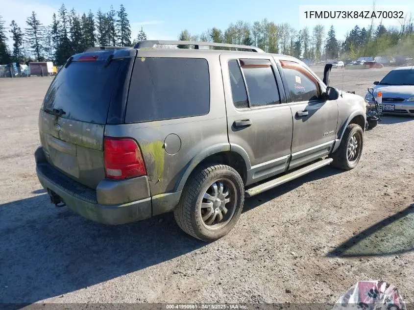 2004 Ford Explorer VIN: 1FMDU73K84ZA70032 Lot: 41990961