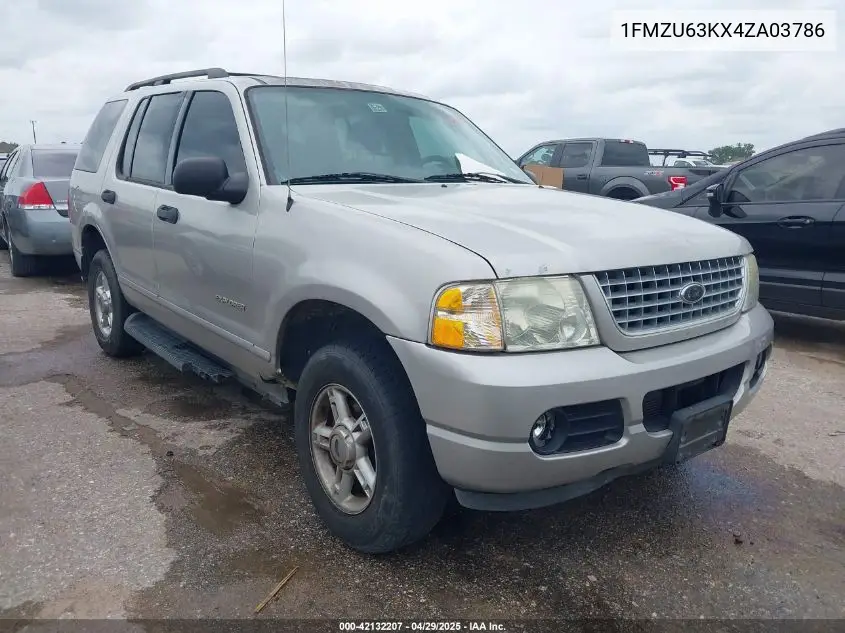 2004 Ford Explorer Xlt VIN: 1FMZU63KX4ZA03786 Lot: 42132207