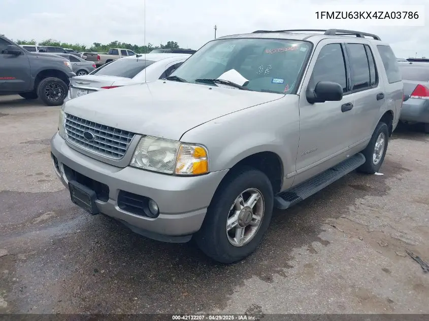 2004 Ford Explorer Xlt VIN: 1FMZU63KX4ZA03786 Lot: 42132207