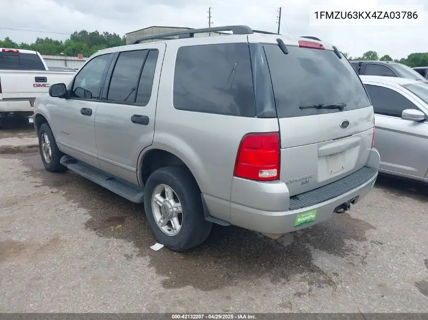 2004 Ford Explorer Xlt VIN: 1FMZU63KX4ZA03786 Lot: 42132207