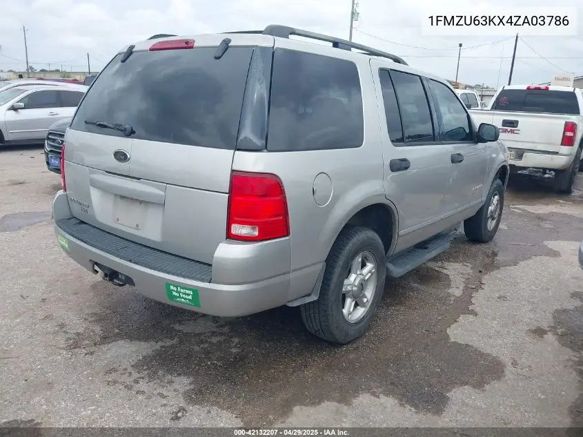 2004 Ford Explorer Xlt VIN: 1FMZU63KX4ZA03786 Lot: 42132207