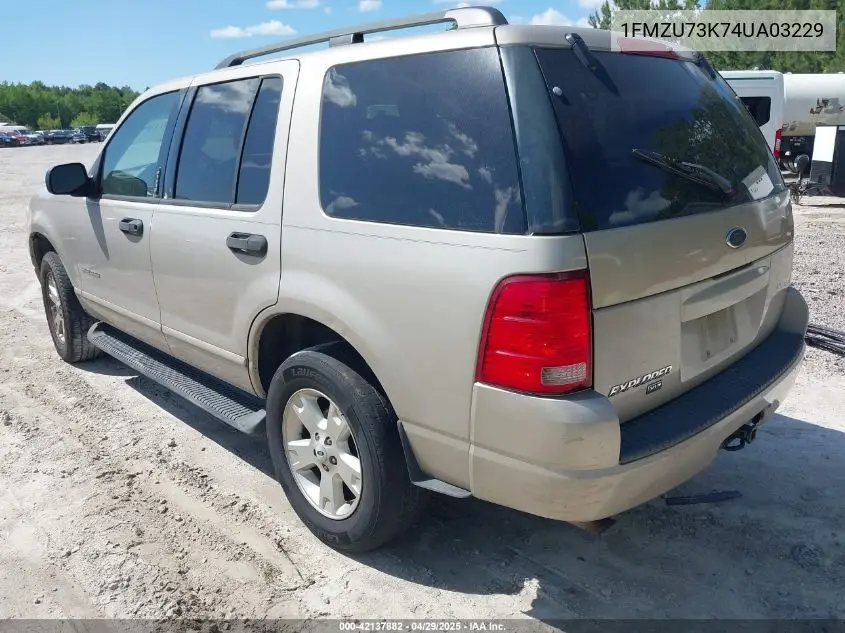 2004 Ford Explorer Nbx/Xlt VIN: 1FMZU73K74UA03229 Lot: 42137882