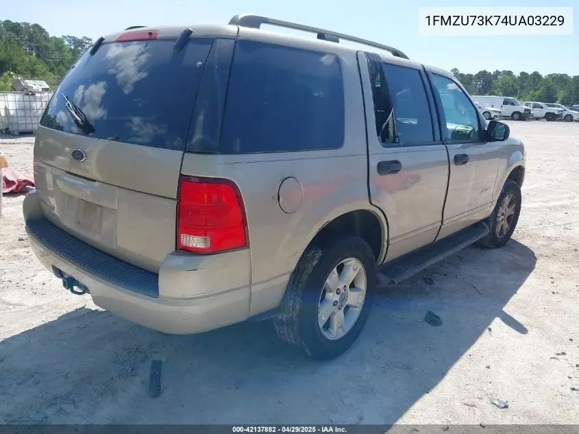2004 Ford Explorer Nbx/Xlt VIN: 1FMZU73K74UA03229 Lot: 42137882