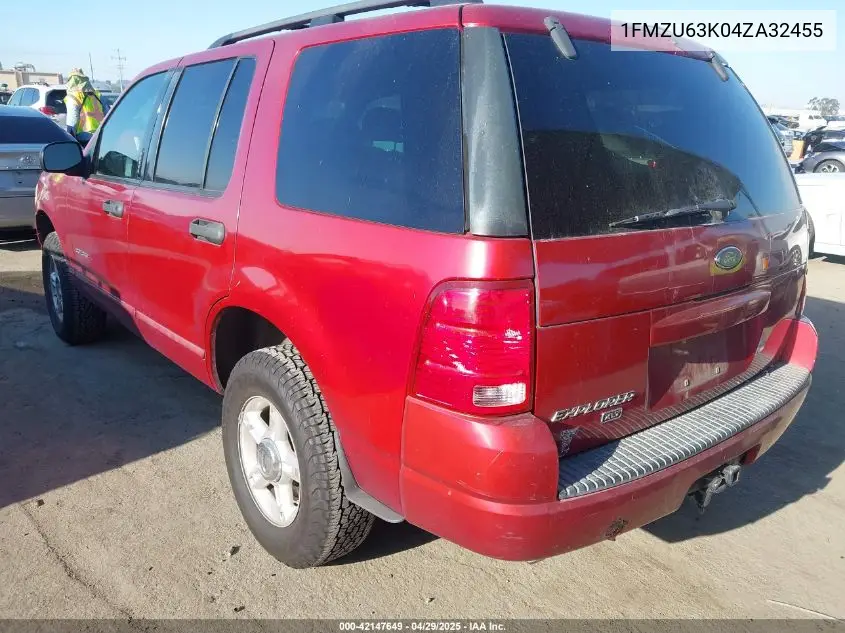 2004 Ford Explorer Xlt VIN: 1FMZU63K04ZA32455 Lot: 42147649