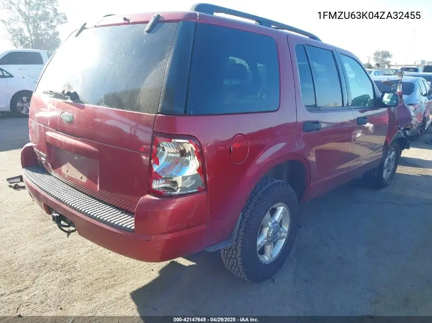 2004 Ford Explorer Xlt VIN: 1FMZU63K04ZA32455 Lot: 42147649