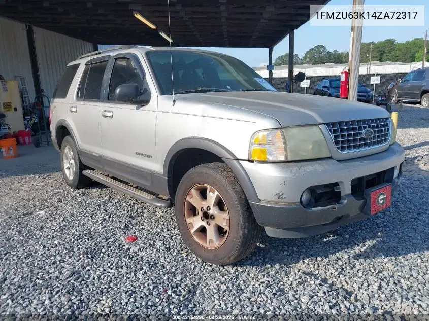 2004 Ford Explorer Xlt VIN: 1FMZU63K14ZA72317 Lot: 42154290