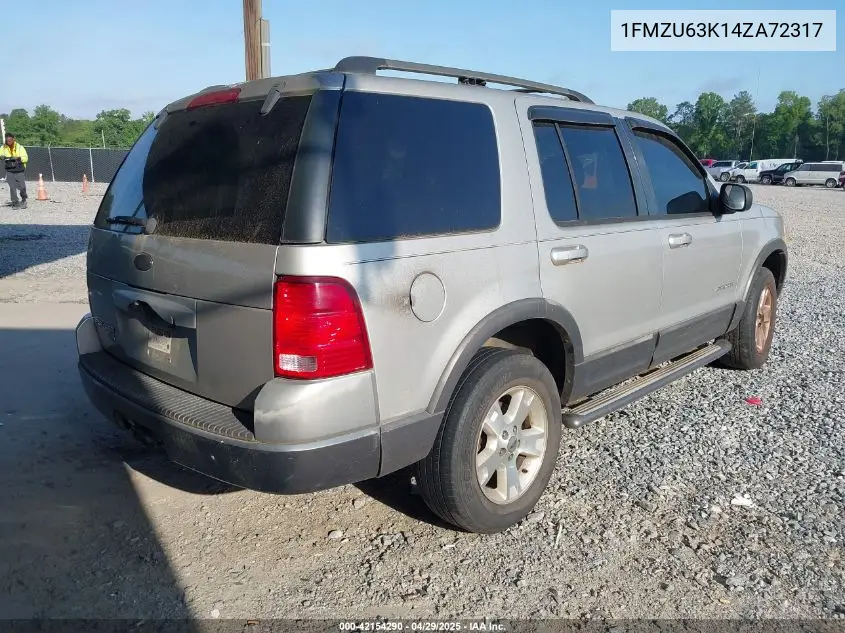 2004 Ford Explorer Xlt VIN: 1FMZU63K14ZA72317 Lot: 42154290