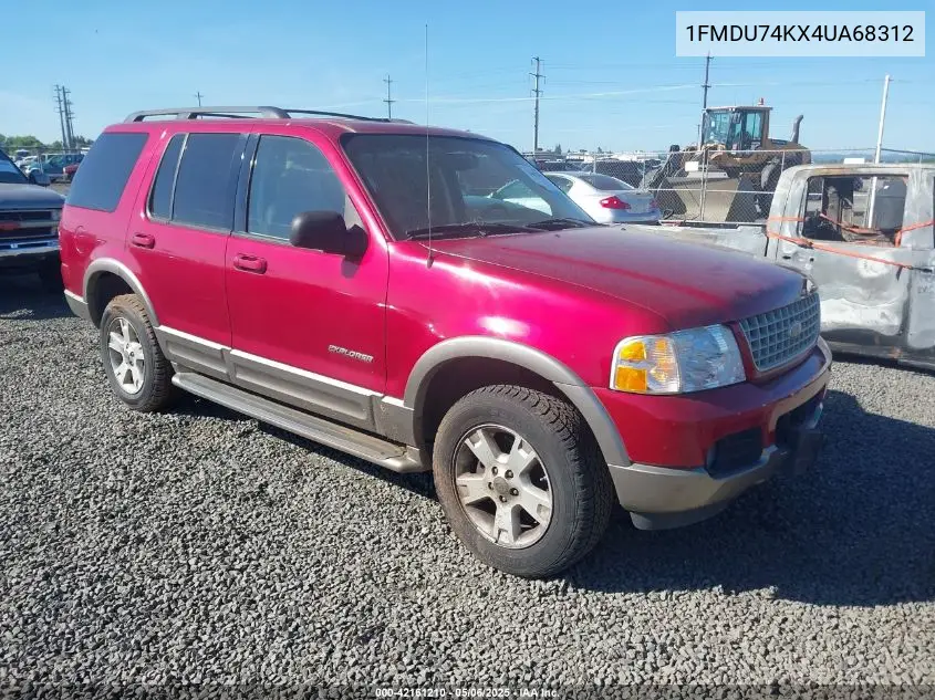 2004 Ford Explorer Eddie Bauer VIN: 1FMDU74KX4UA68312 Lot: 42161210