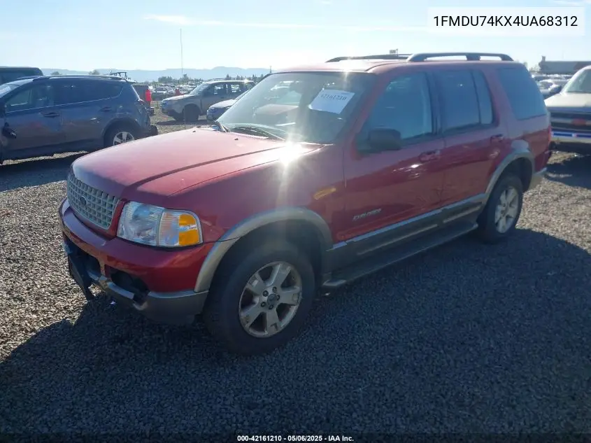 2004 Ford Explorer Eddie Bauer VIN: 1FMDU74KX4UA68312 Lot: 42161210