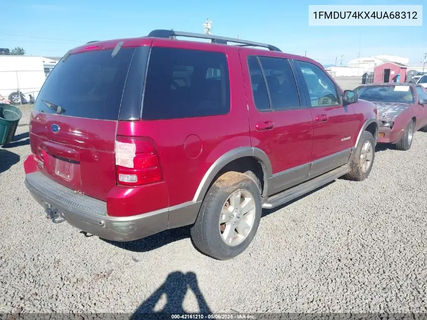 2004 Ford Explorer Eddie Bauer VIN: 1FMDU74KX4UA68312 Lot: 42161210