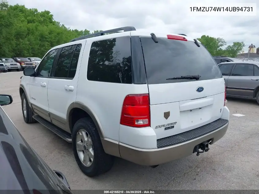 2004 Ford Explorer Eddie Bauer VIN: 1FMZU74W14UB94731 Lot: 42165210
