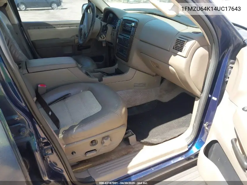 2004 Ford Explorer Eddie Bauer VIN: 1FMZU64K14UC17643 Lot: 42167001