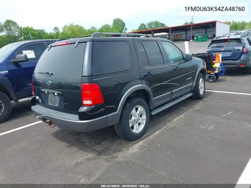 2004 Ford Explorer Xlt VIN: 1FMDU63K54ZA48760 Lot: 42168945