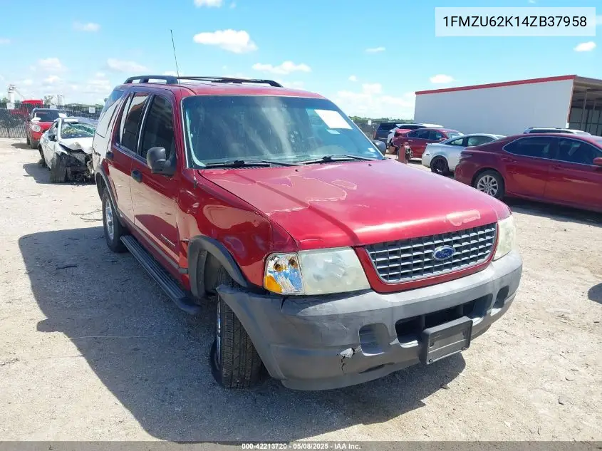 2004 Ford Explorer Xls VIN: 1FMZU62K14ZB37958 Lot: 42213720