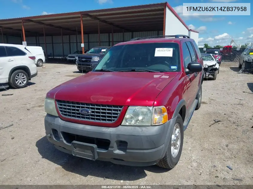 2004 Ford Explorer Xls VIN: 1FMZU62K14ZB37958 Lot: 42213720