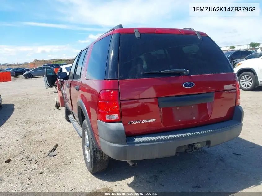 2004 Ford Explorer Xls VIN: 1FMZU62K14ZB37958 Lot: 42213720