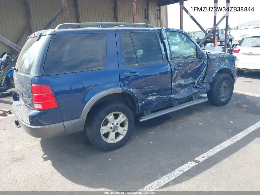 2004 Ford Explorer Nbx/Xlt VIN: 1FMZU73W34ZB38844 Lot: 42216933