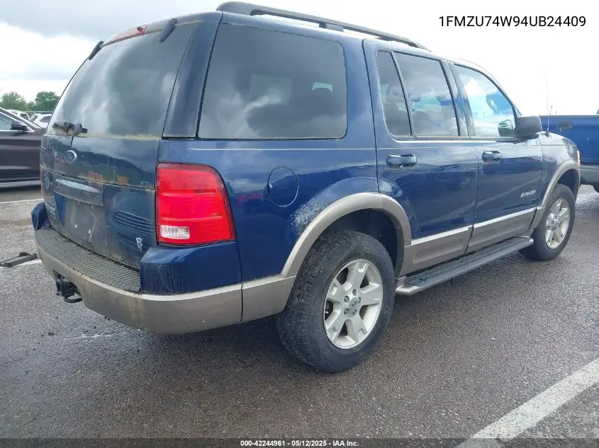 2004 Ford Explorer Eddie Bauer VIN: 1FMZU74W94UB24409 Lot: 42244961