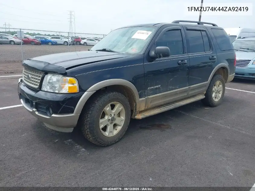 2004 Ford Explorer Eddie Bauer VIN: 1FMZU74K44ZA92419 Lot: 42440778