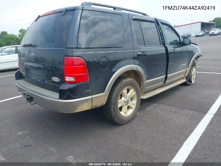 2004 Ford Explorer Eddie Bauer VIN: 1FMZU74K44ZA92419 Lot: 42440778