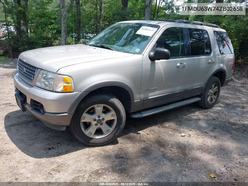2004 Ford Explorer Xlt VIN: 1FMDU63W74ZB02658 Lot: 42483625
