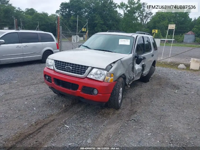 2004 Ford Explorer Xlt VIN: 1FMZU63W74UB87536 Lot: 42498752